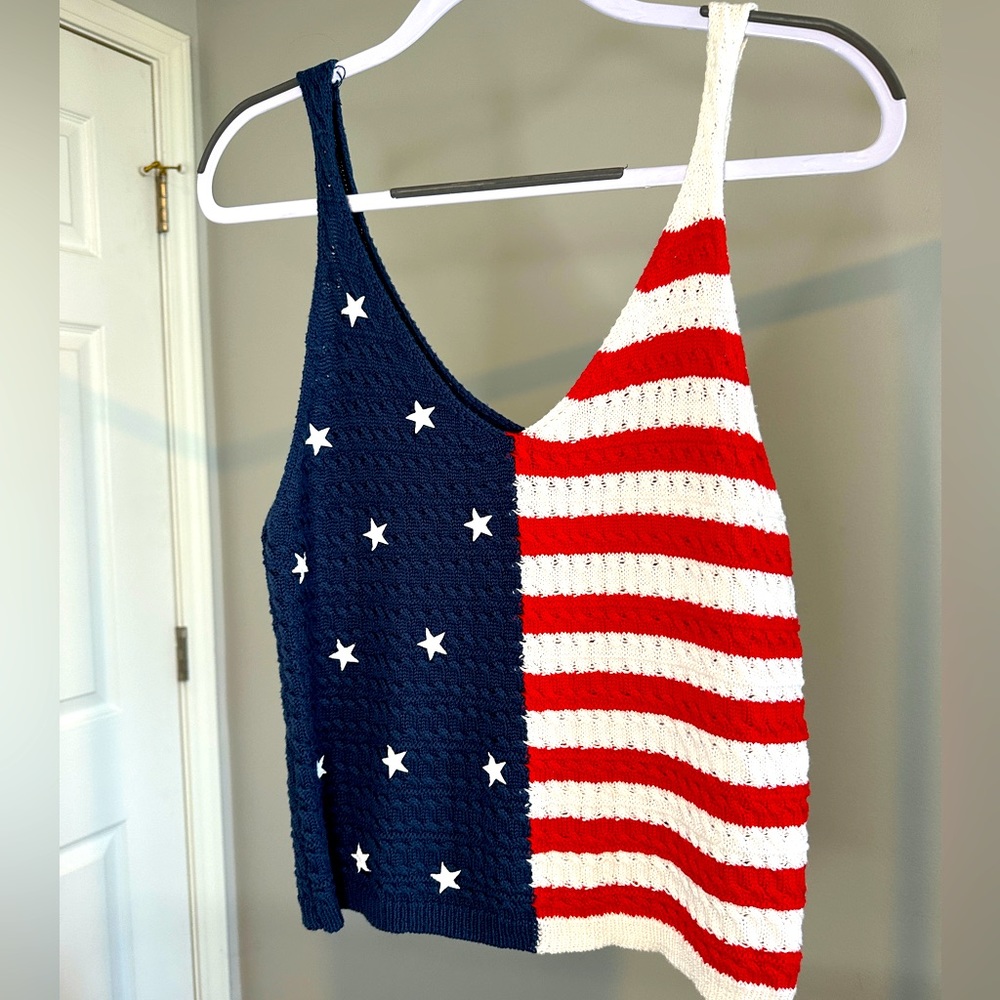 America, Red White and Blue crocheted top
